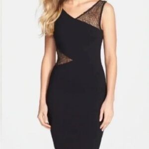 French Connection Black Asymmetrical Sheath Dress